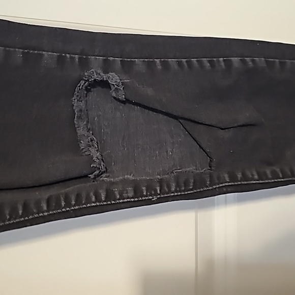 Forever 21 Womens Jeans Slim Skinny Black Distressed Stretch Denim High Rise 26 - Picture 4 of 7